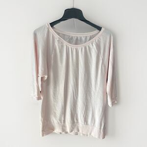 Sweaty Betty London Blush Pink Seamless Long Sleeve Athletic Shirt Top Medium E